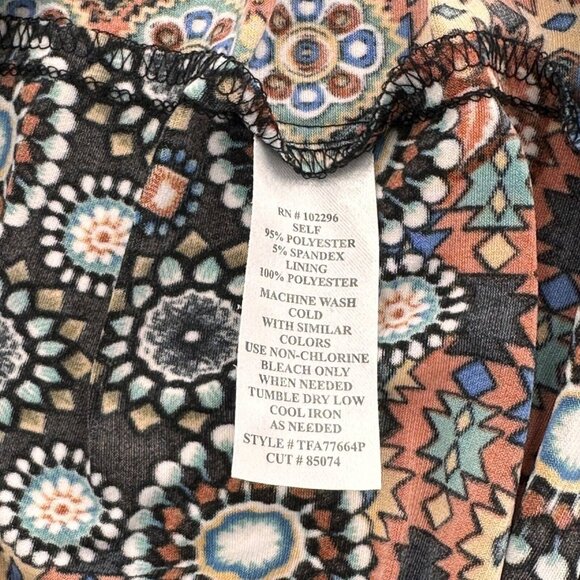 Connected Apparel Dark Romantic Floral Short Sleeve Dress Size 14P Western Boho - Picture 5 of 7